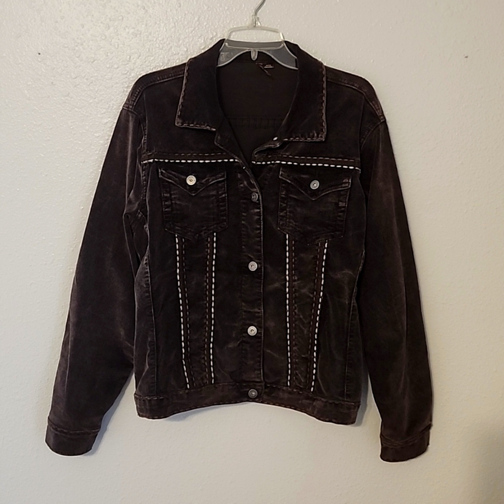 Ethyl Corduroy Dark Brown Jacket in XL